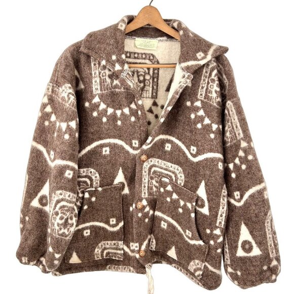 OTAVALO 100% WOOL HAND MADE IN ECUADOR UNISEX TRIBAL JACKET - Picture 1 of 4